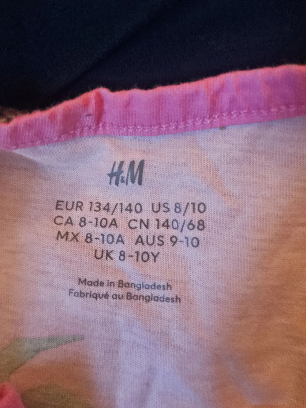 H&M Pink Top with Pineapples Size 8-10 Youth